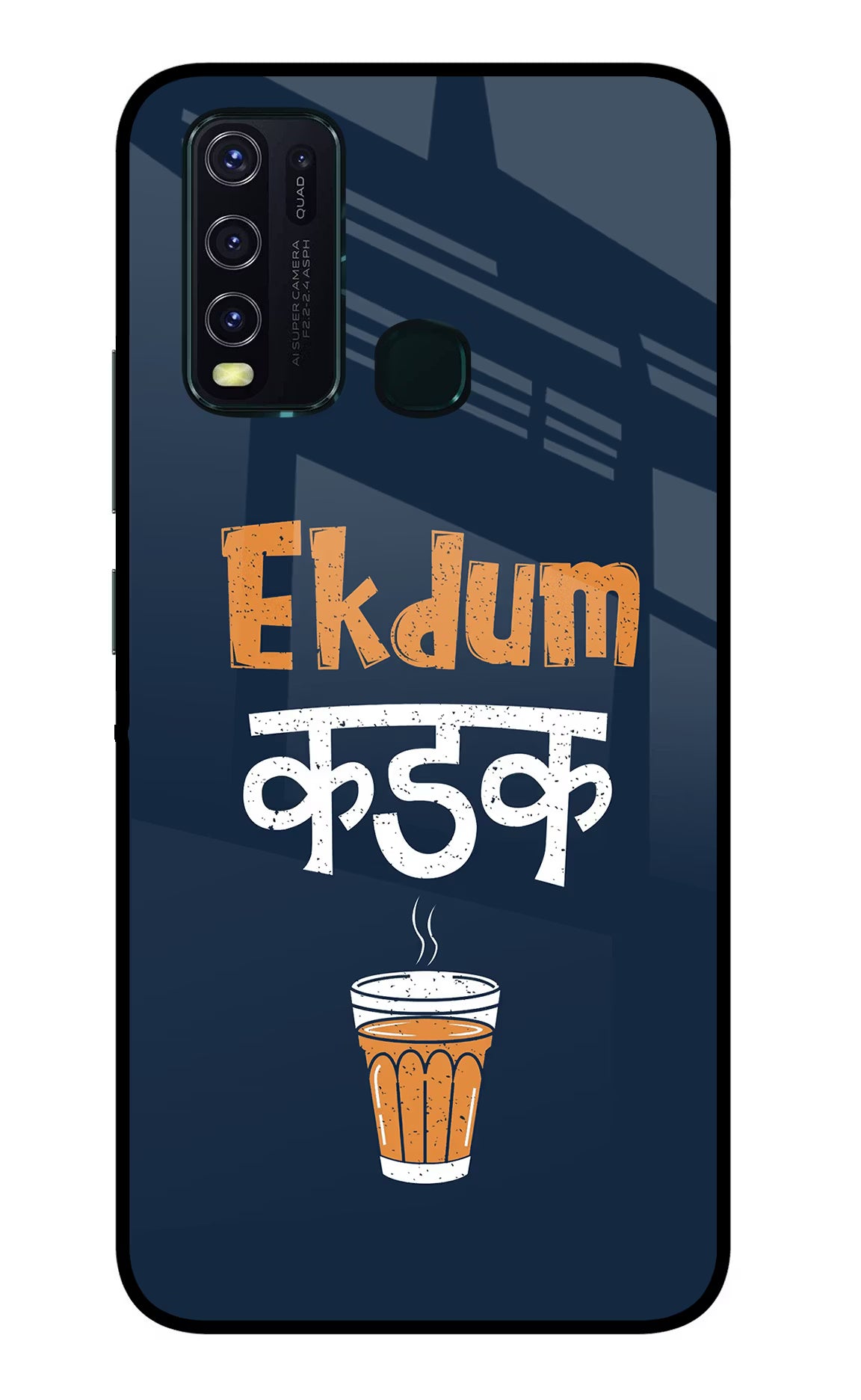Ekdum Kadak Chai Vivo Y30/Y50 Glass Case Back Cover by Casekaro