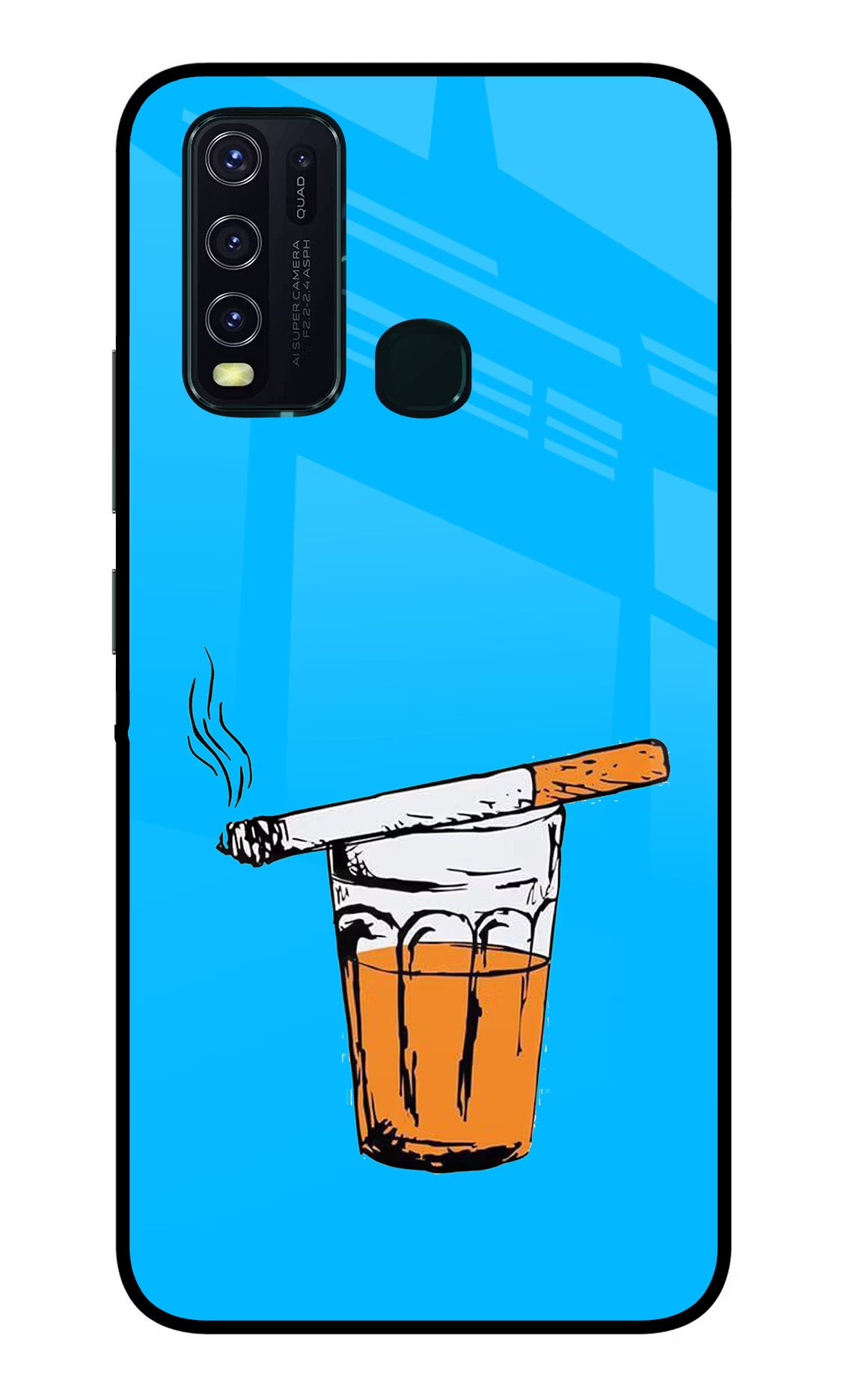 Chai Sutta Vivo Y30/Y50 Glass Case Back Cover by Casekaro