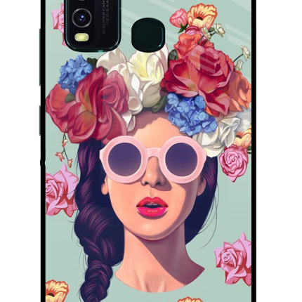 Pretty Girl Vivo Y30/Y50 Glass Case Back Cover by Casekaro