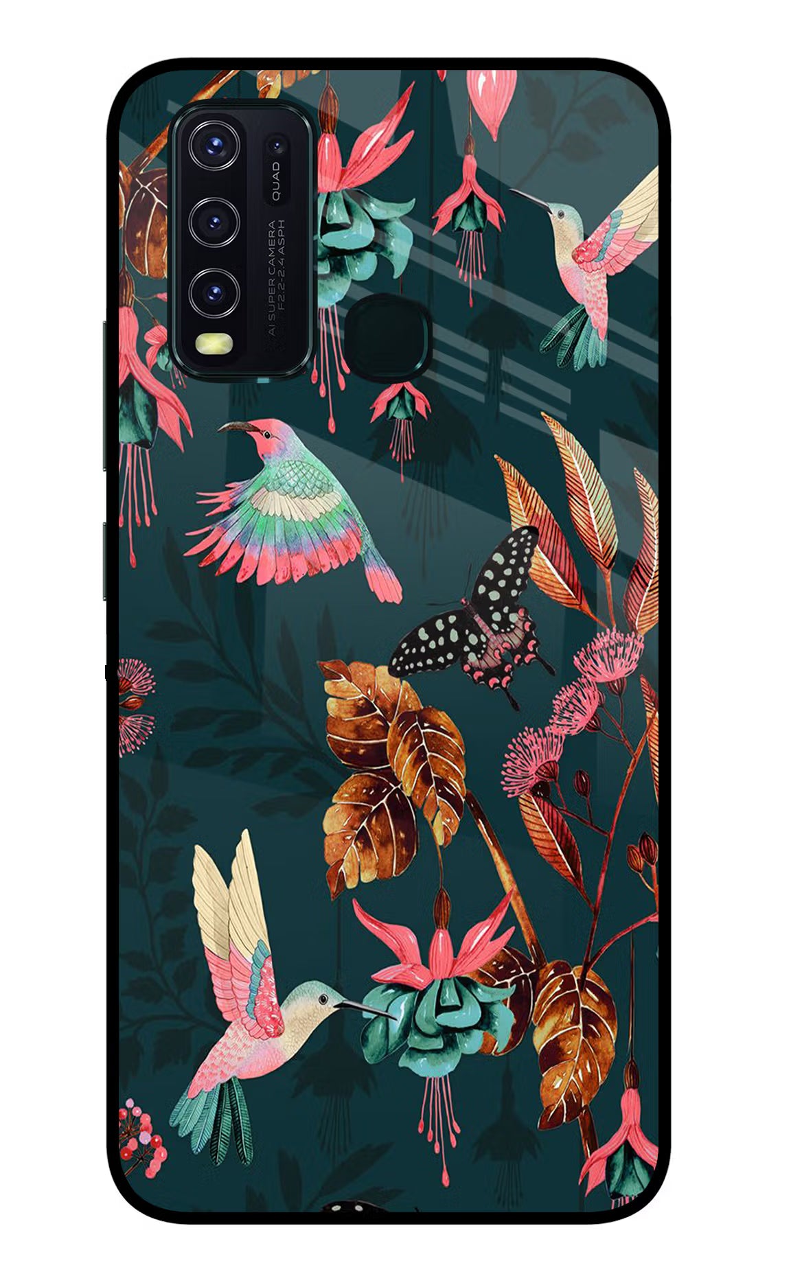 Birds Vivo Y30/Y50 Glass Case Back Cover by Casekaro