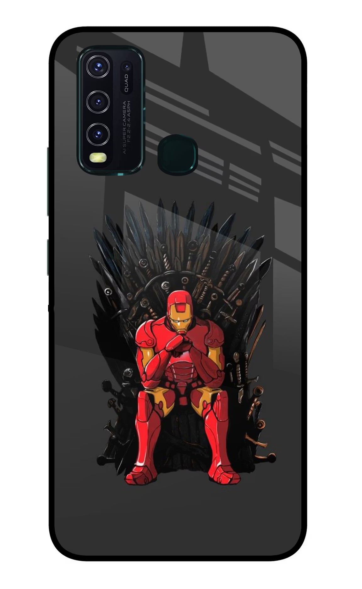 Ironman Throne Vivo Y30/Y50 Glass Case Back Cover by Casekaro
