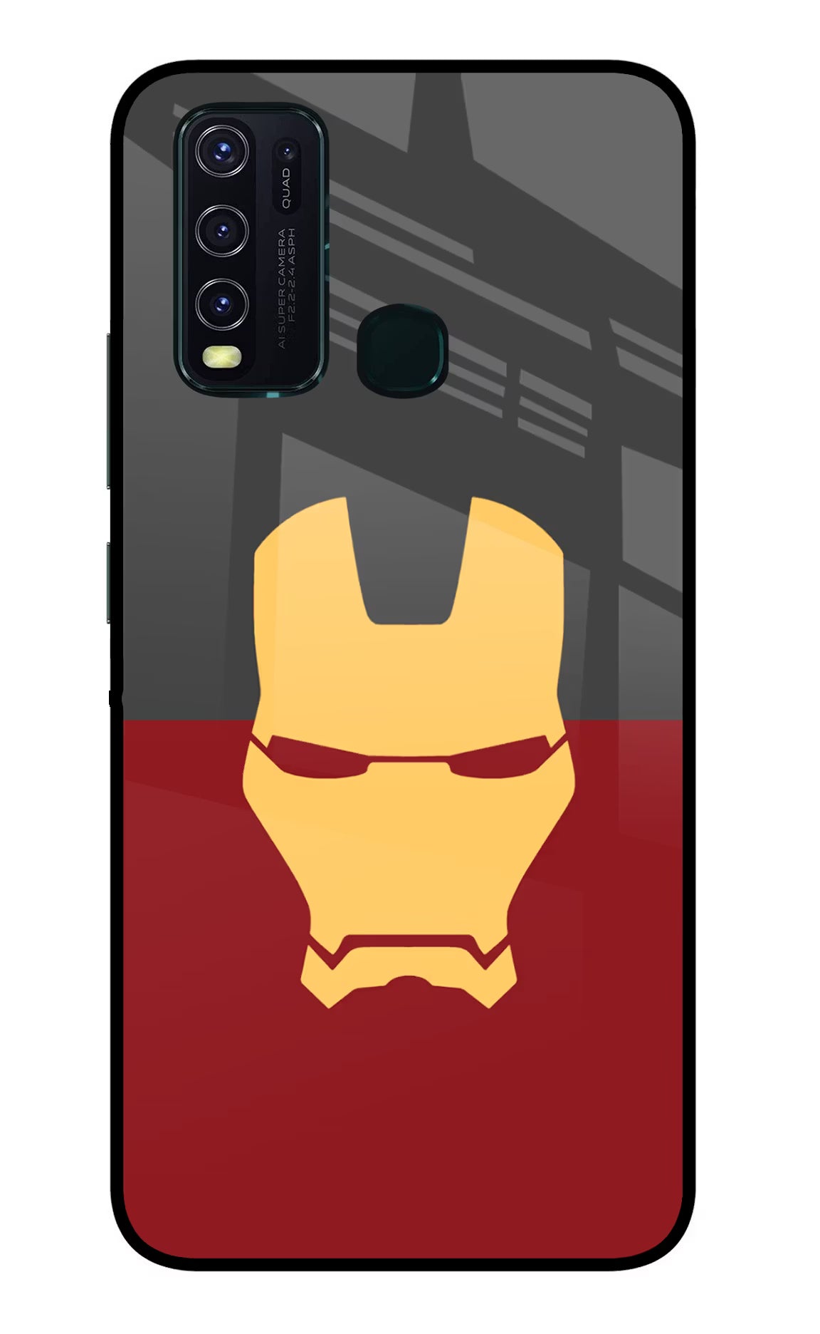 Ironman Vivo Y30/Y50 Glass Case Back Cover by Casekaro