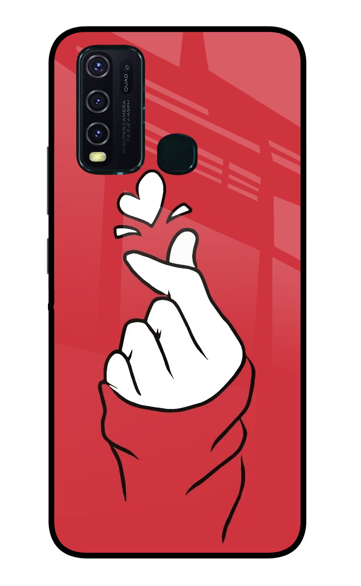 Korean Love Sign Vivo Y30/Y50 Glass Case Back Cover by Casekaro