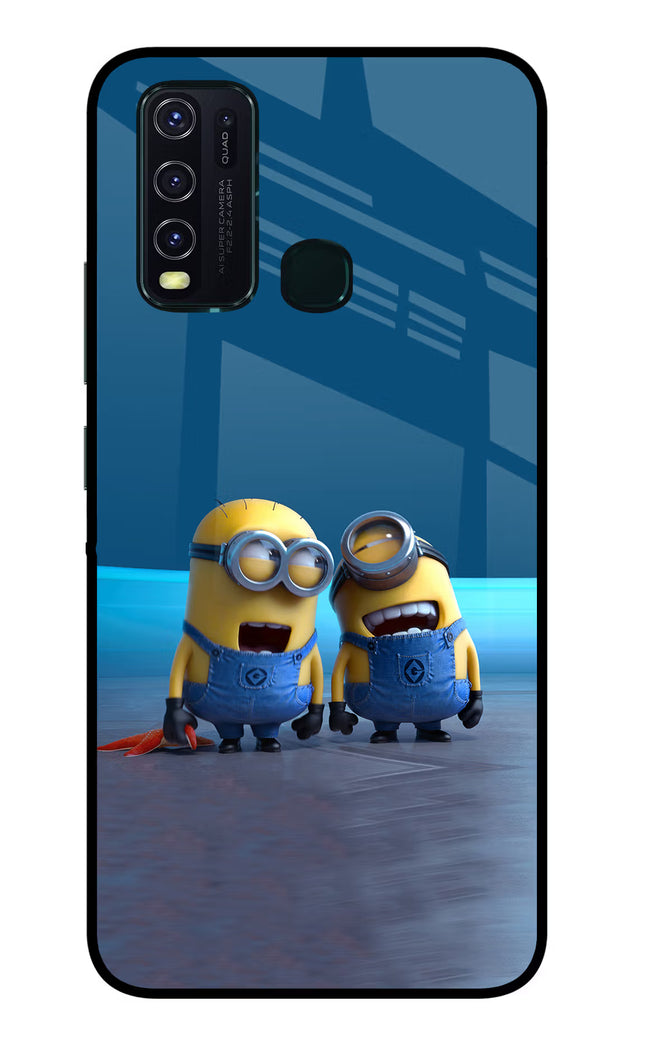 Minion Laughing Vivo Y30/Y50 Glass Case Back Cover by Casekaro
