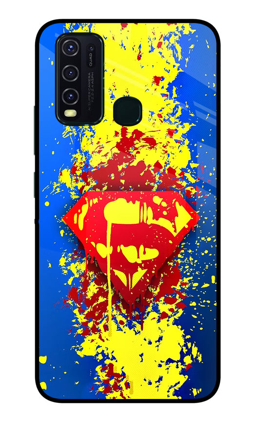 Superman logo Vivo Y30/Y50 Glass Case