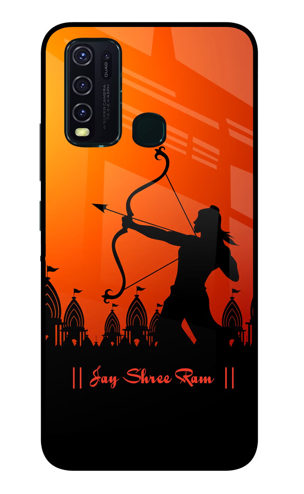 Lord Ram - 4 Vivo Y30/Y50 Glass Case Back Cover by Casekaro