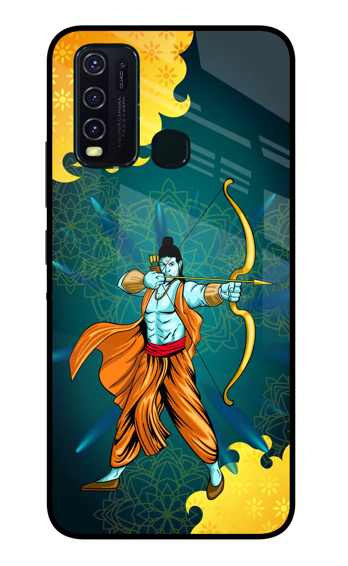 Lord Ram - 6 Vivo Y30/Y50 Glass Case Back Cover by Casekaro