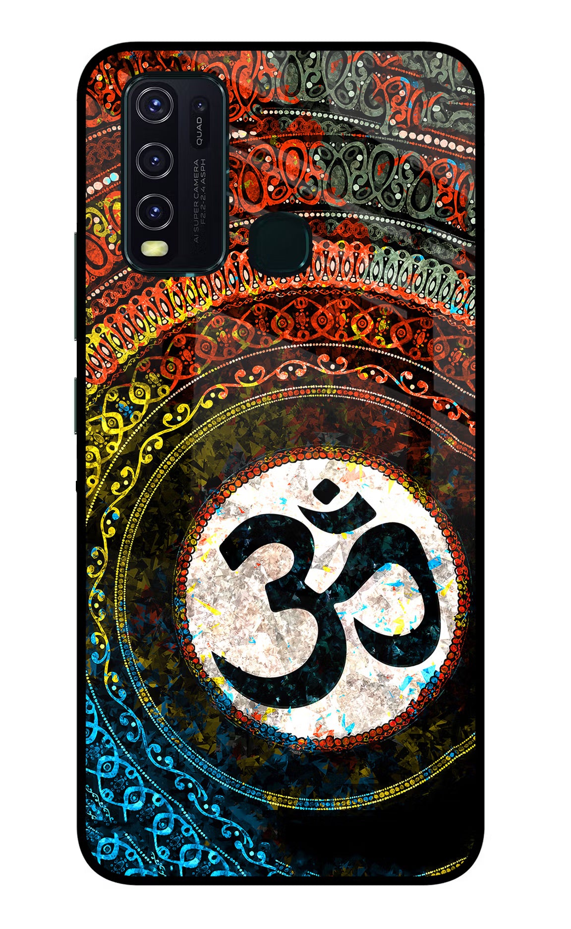 Om Cultural Vivo Y30/Y50 Glass Case Back Cover by Casekaro