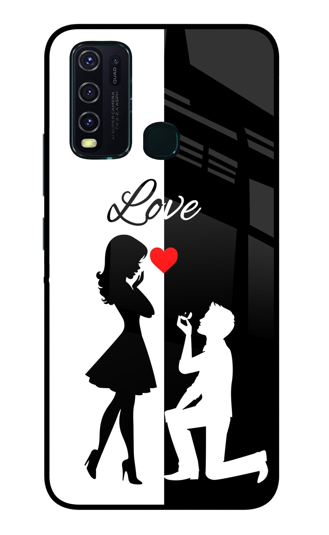 Love Propose Black And White Vivo Y30/Y50 Back Cover