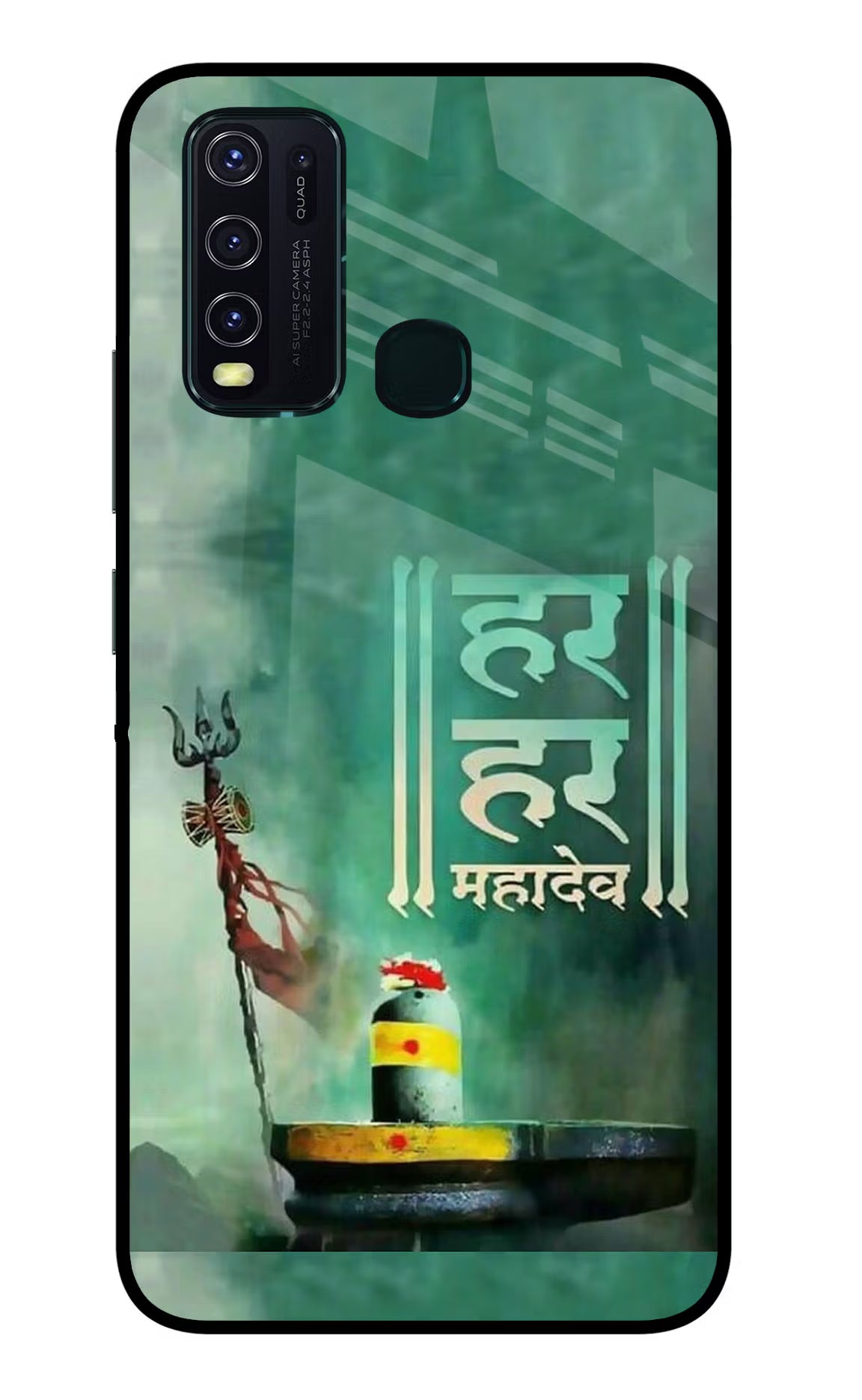 Har Har Mahadev Shivling Vivo Y30/Y50 Glass Case Back Cover by Casekaro