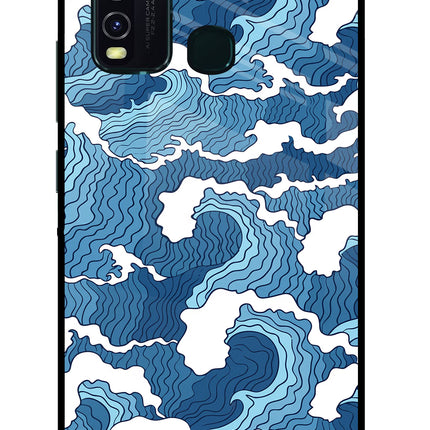 Blue Waves Vivo Y30/Y50 Glass Case