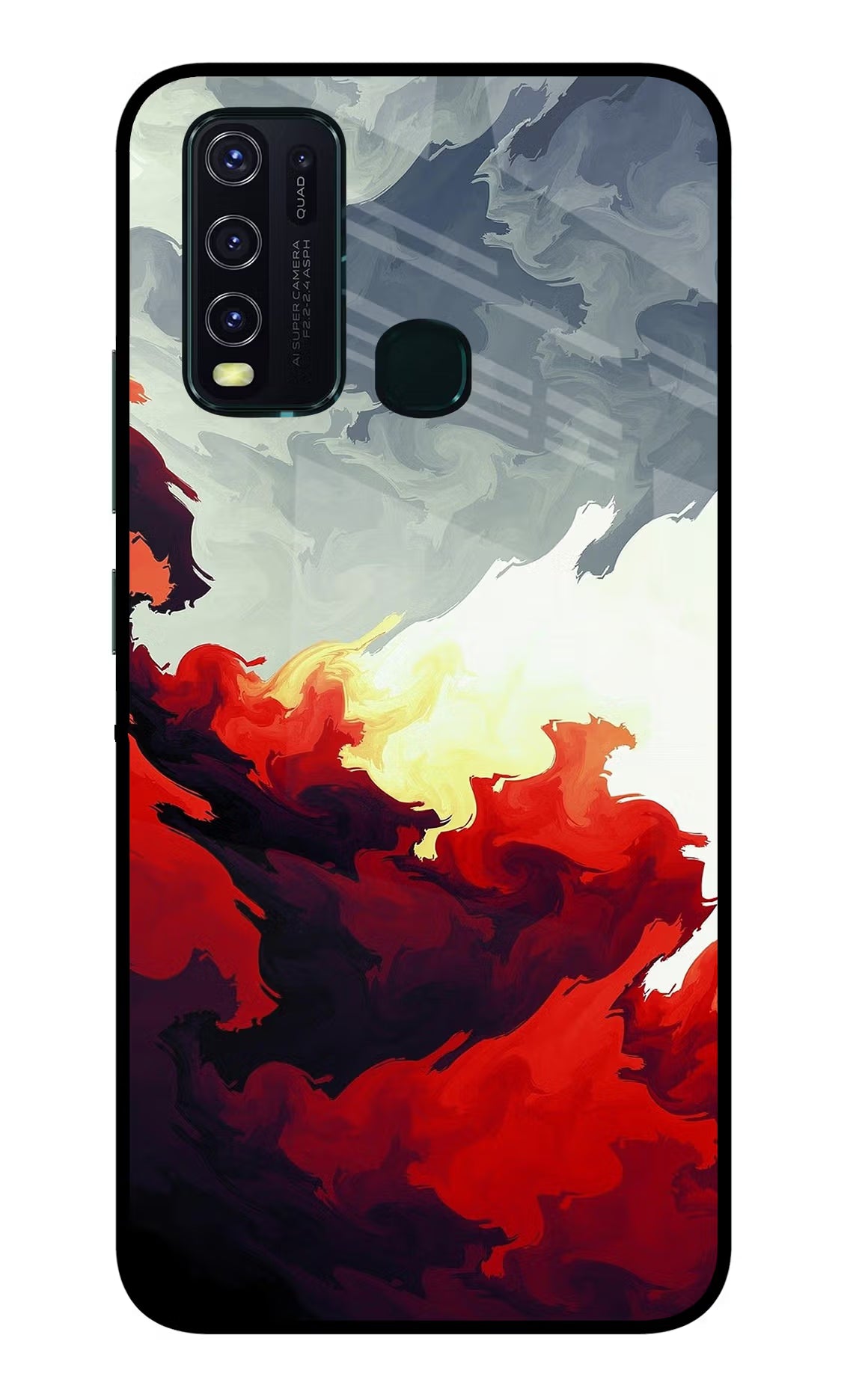 Fire Cloud Vivo Y30/Y50 Glass Case Back Cover by Casekaro