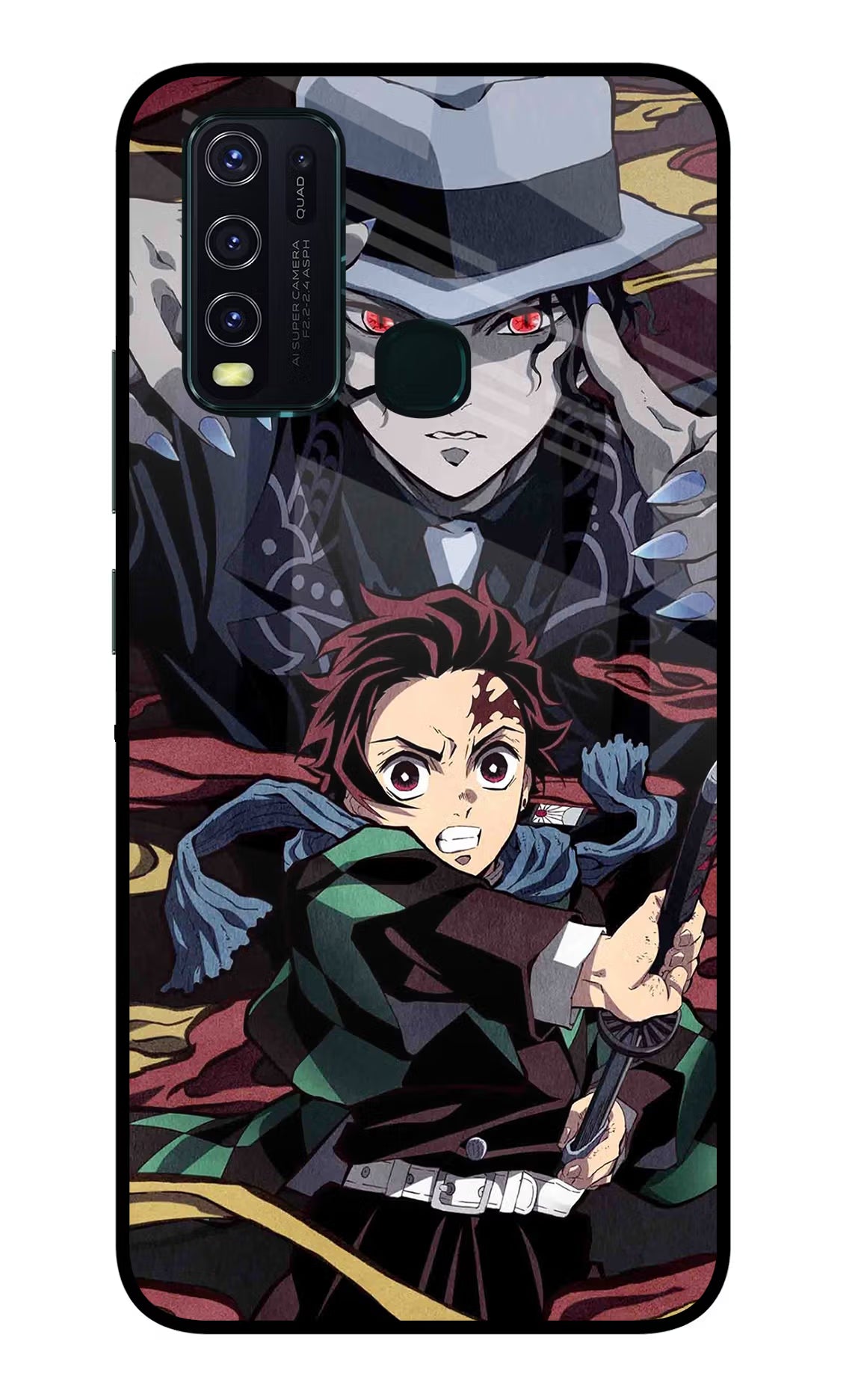 Demon Slayer Vivo Y30/Y50 Glass Case Back Cover by Casekaro