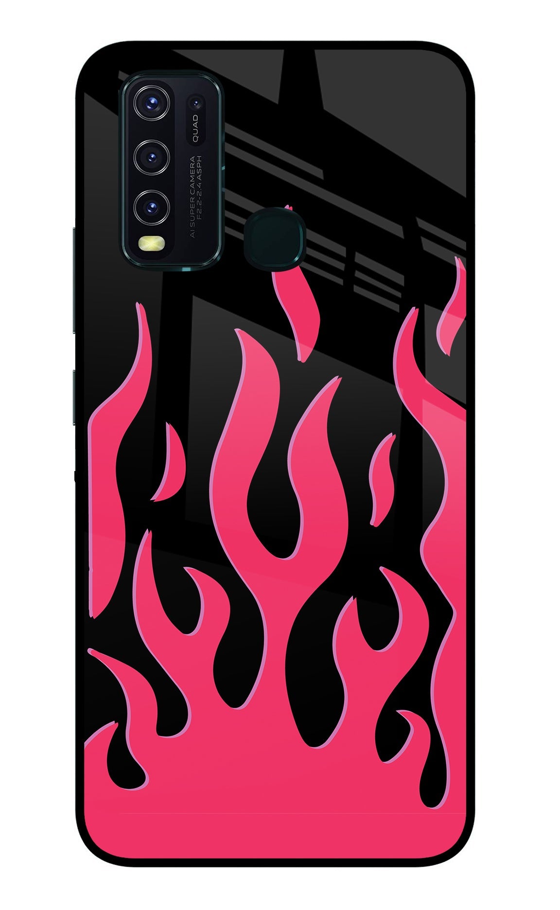 Fire Flames Vivo Y30/Y50 Glass Case