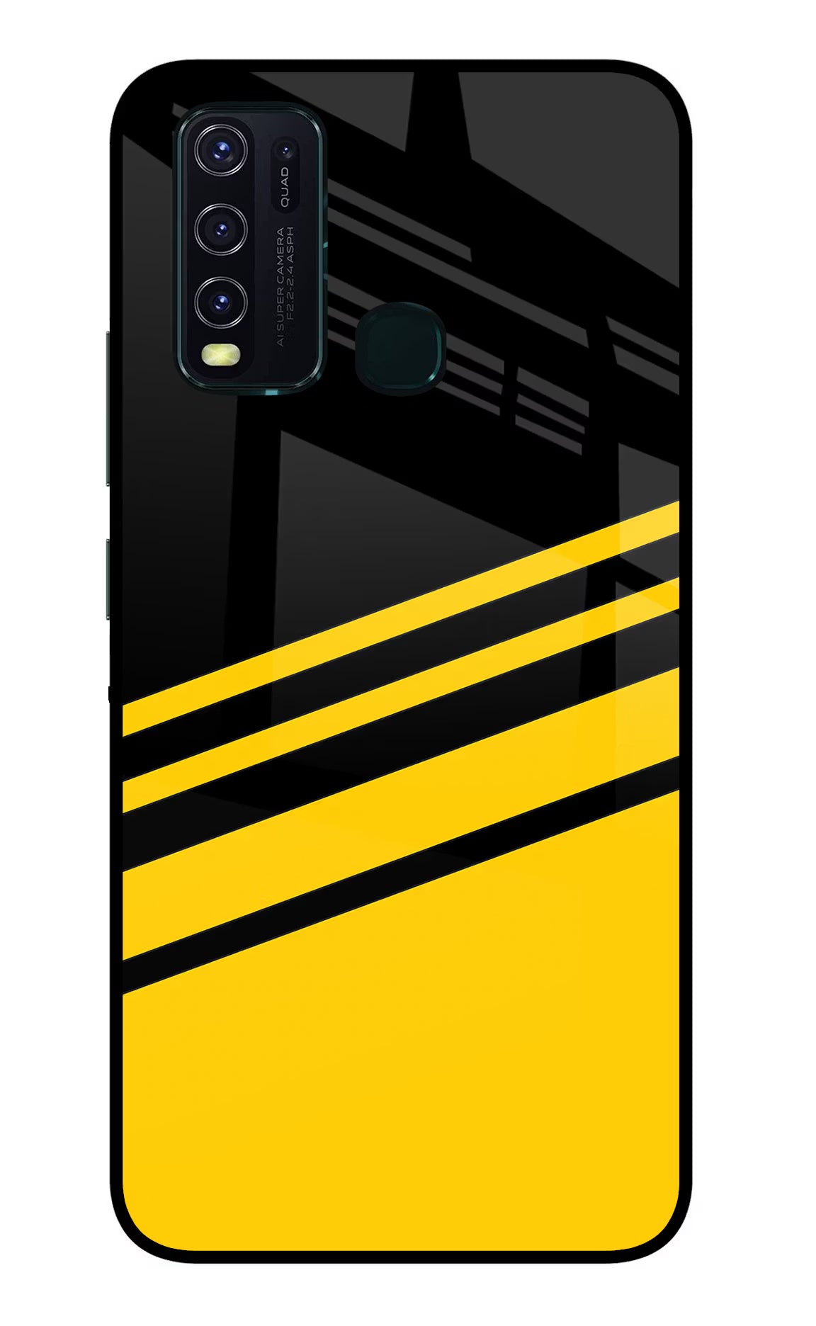 Yellow Shades Vivo Y30/Y50 Glass Case Back Cover by Casekaro