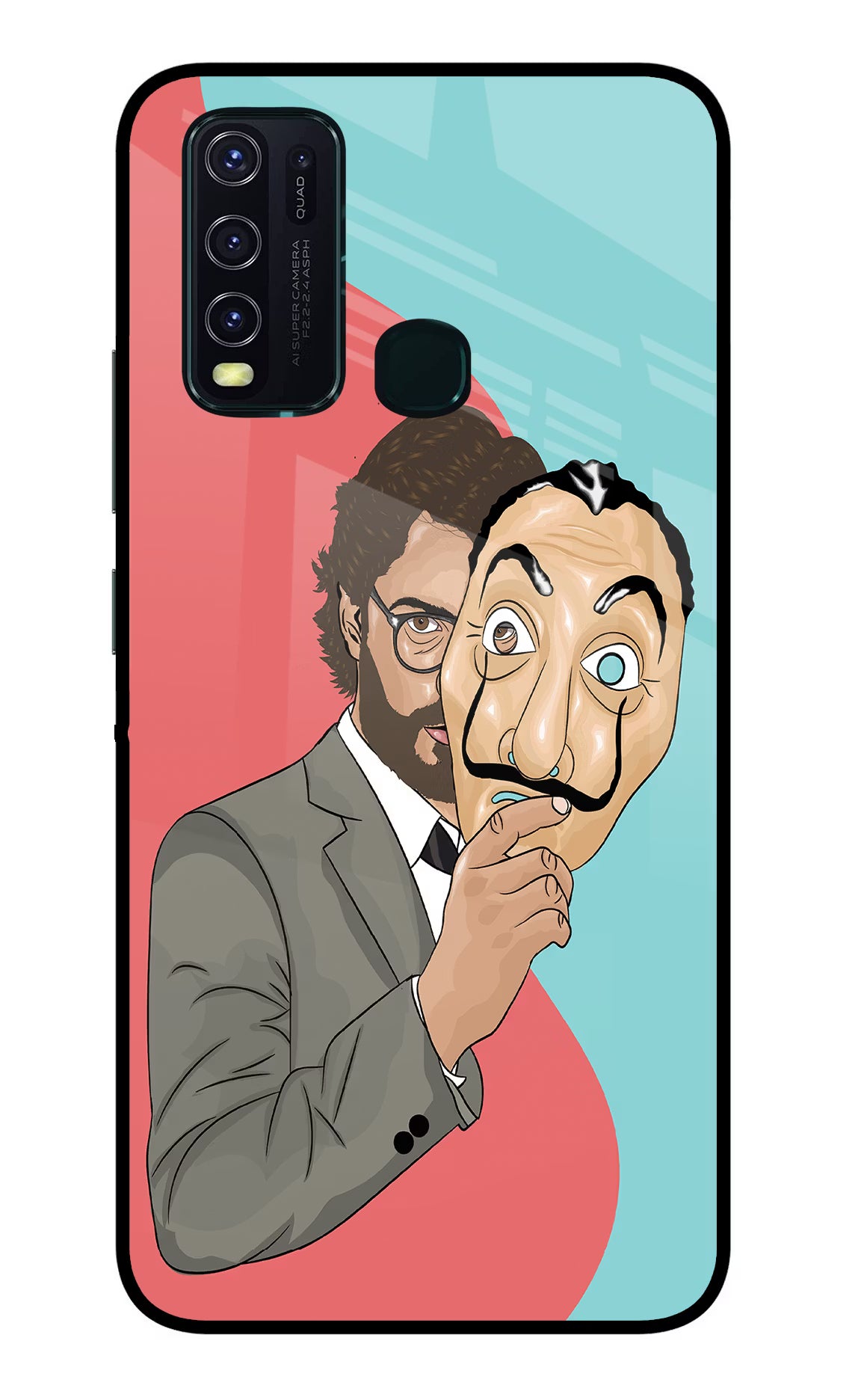Professor Vivo Y30/Y50 Glass Case Back Cover by Casekaro