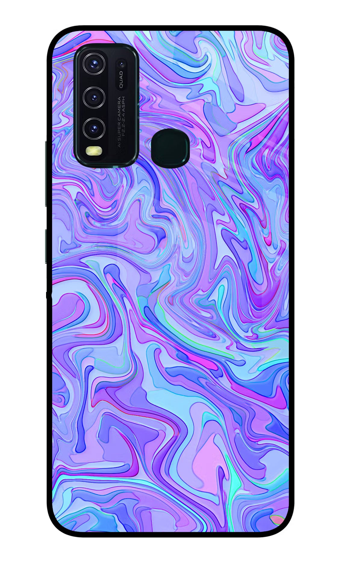 Glitter Vivo Y30/Y50 Glass Case Back Cover by Casekaro