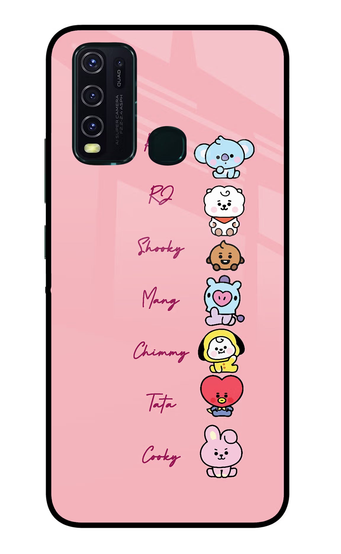 BTS names Vivo Y30/Y50 Glass Case Back Cover by Casekaro