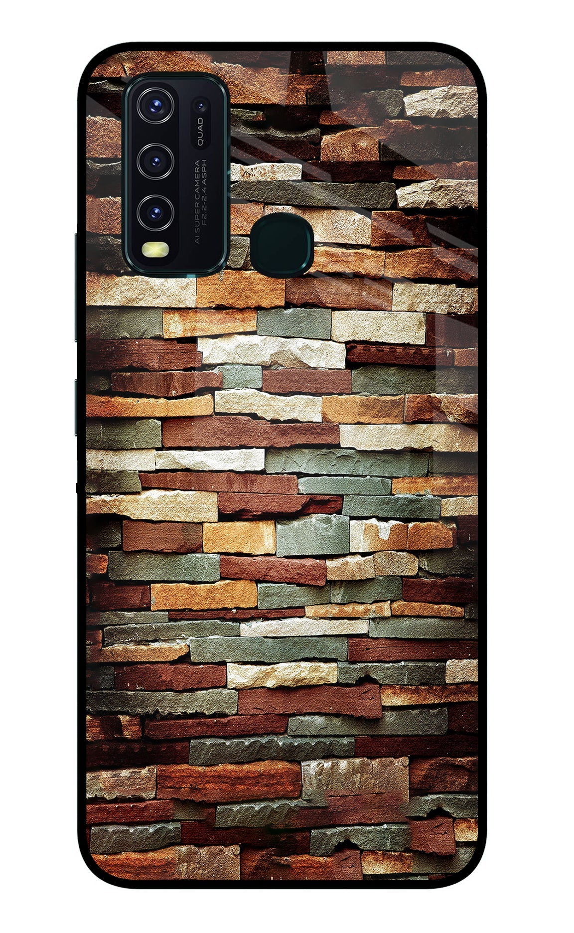 Bricks Pattern Vivo Y30/Y50 Glass Case