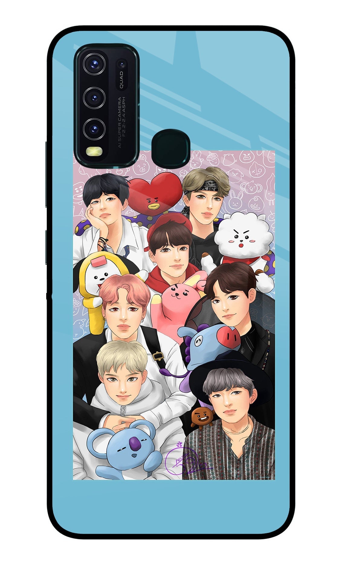 BTS with animals Vivo Y30/Y50 Back Cover