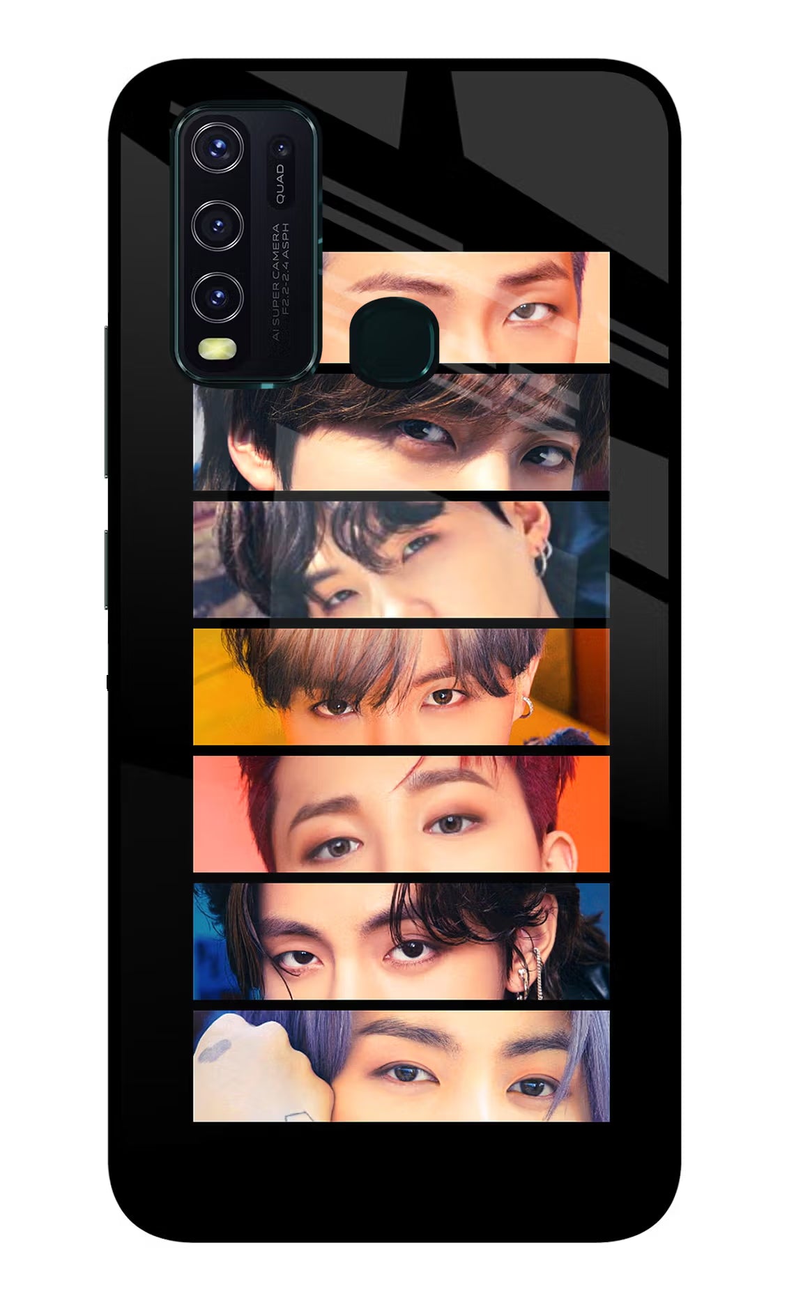 BTS Eyes Vivo Y30/Y50 Glass Case Back Cover by Casekaro