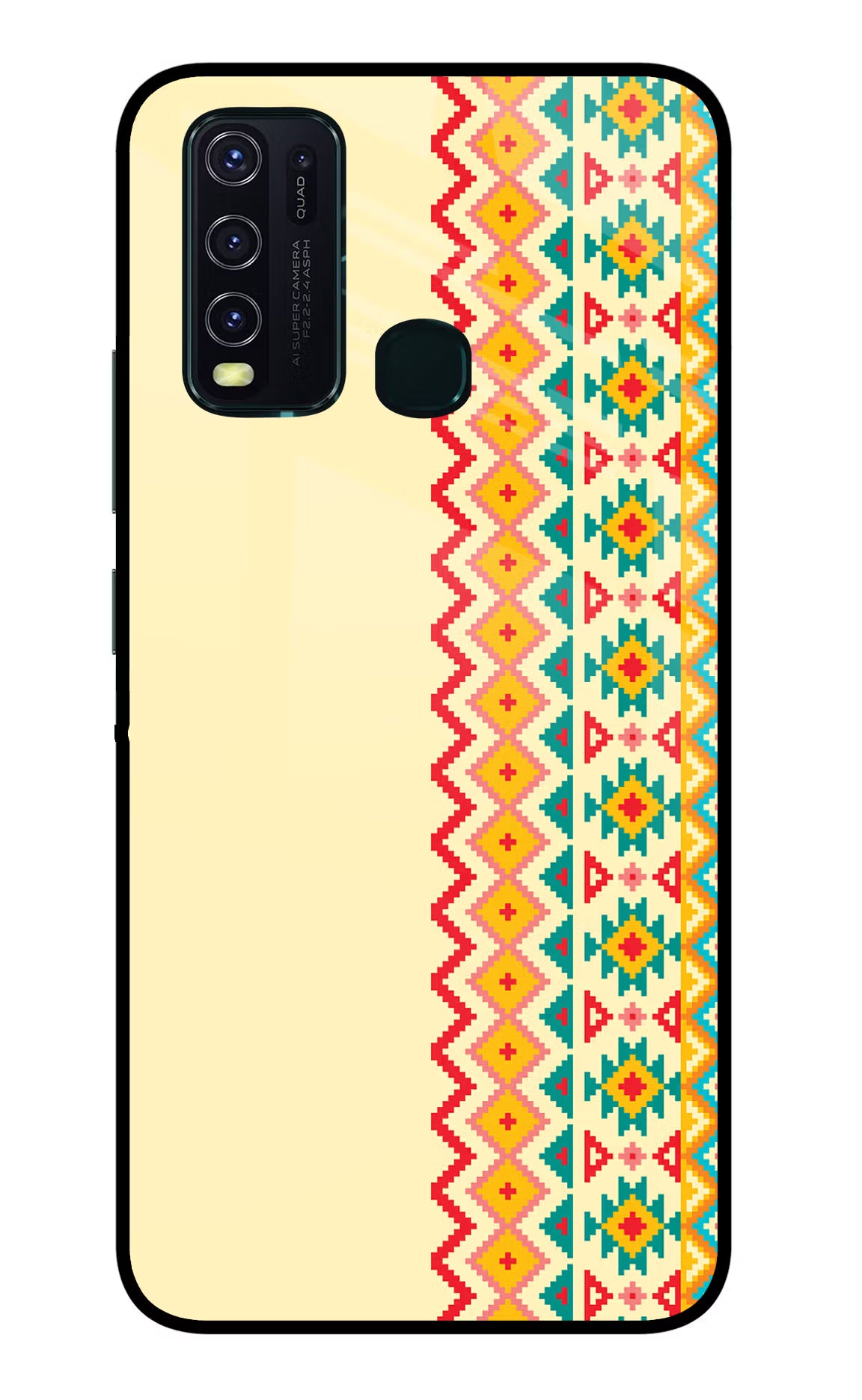 Ethnic Seamless Vivo Y30/Y50 Glass Case Back Cover by Casekaro