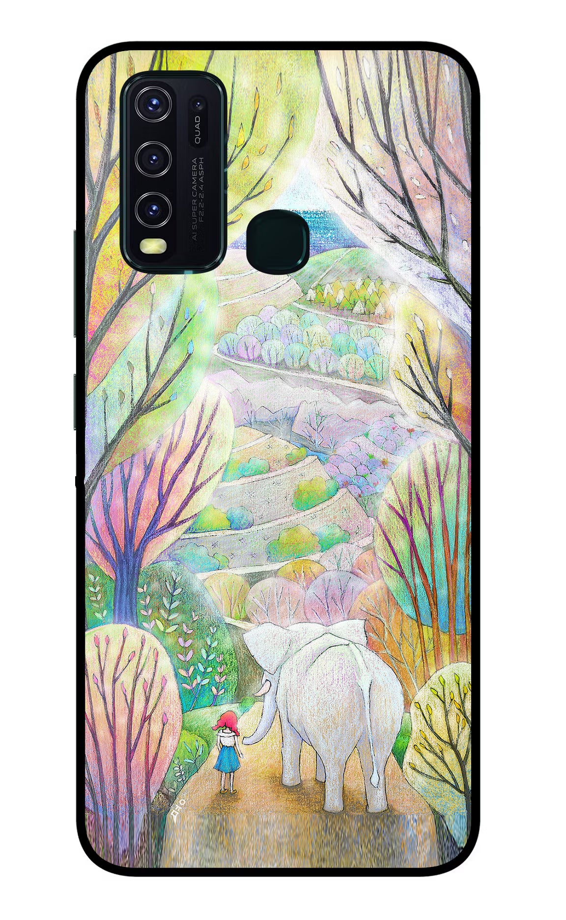 Nature Painting Vivo Y30/Y50 Glass Case Back Cover by Casekaro