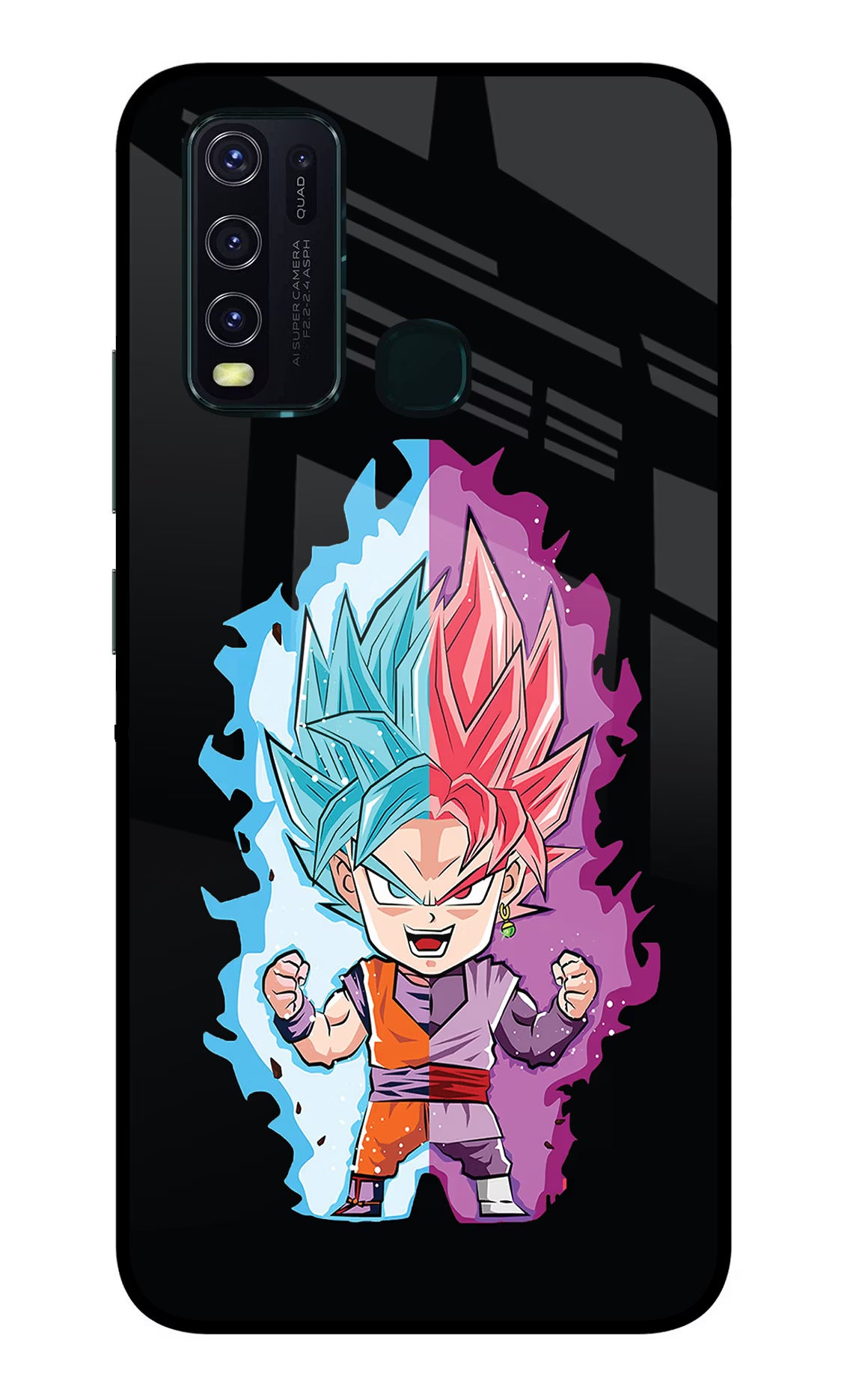 Chota Goku Vivo Y30/Y50 Glass Case Back Cover by Casekaro
