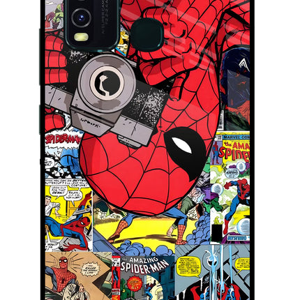 Spider Man Vivo Y30/Y50 Glass Case Back Cover by Casekaro