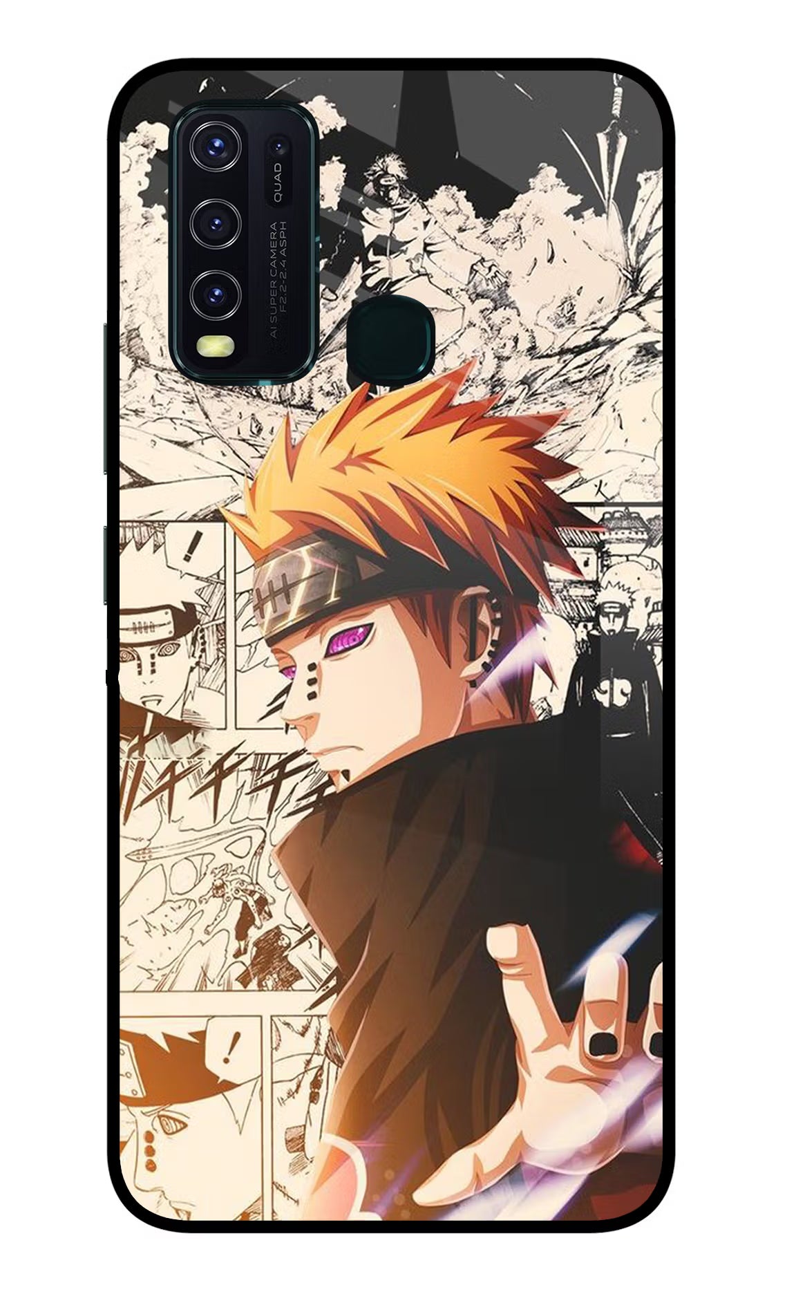 Pain Anime Vivo Y30/Y50 Glass Case Back Cover by Casekaro
