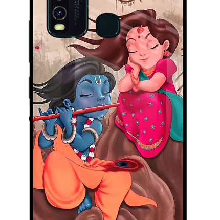 Radhe Krishna Vivo Y30/Y50 Glass Case Back Cover by Casekaro