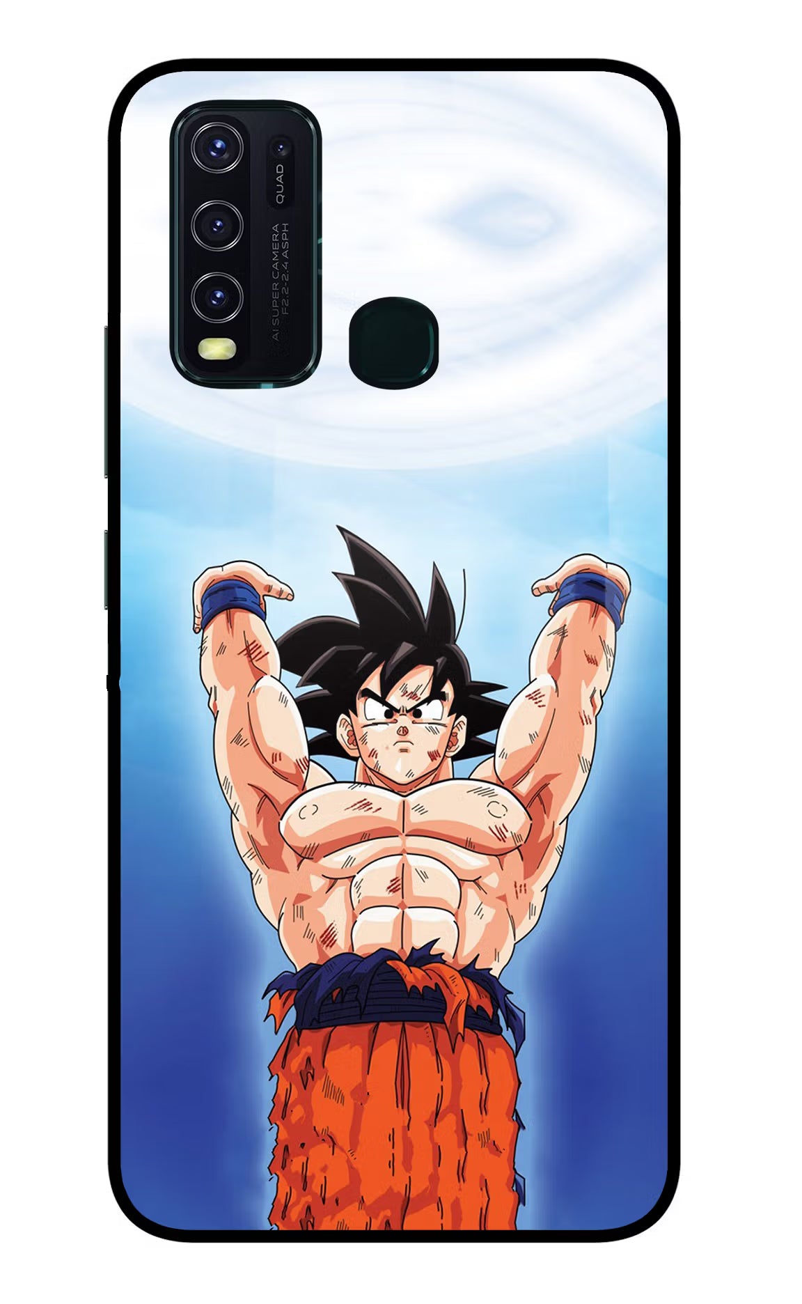 Goku Power Vivo Y30/Y50 Glass Case Back Cover by Casekaro