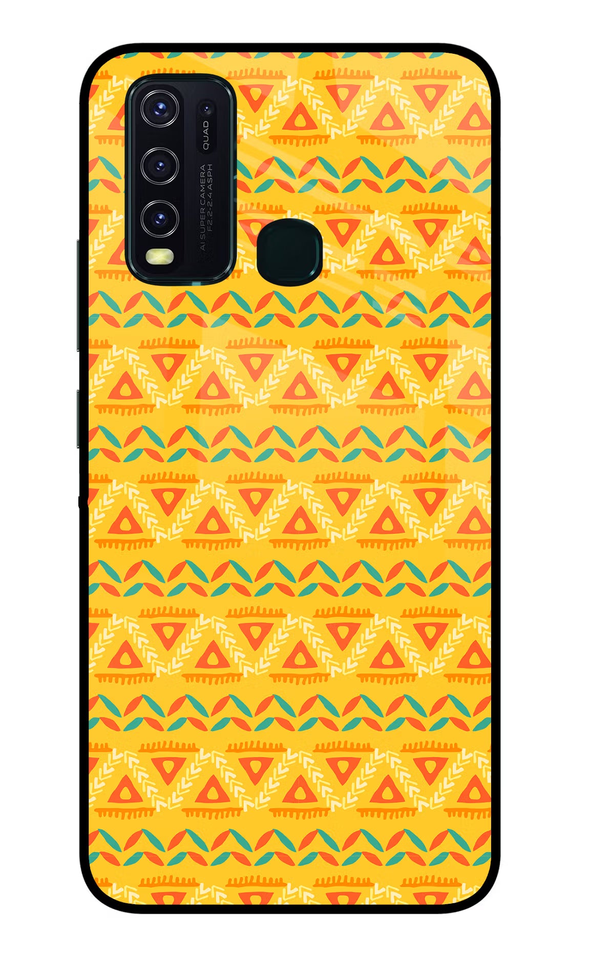 Tribal Pattern Vivo Y30/Y50 Glass Case Back Cover by Casekaro