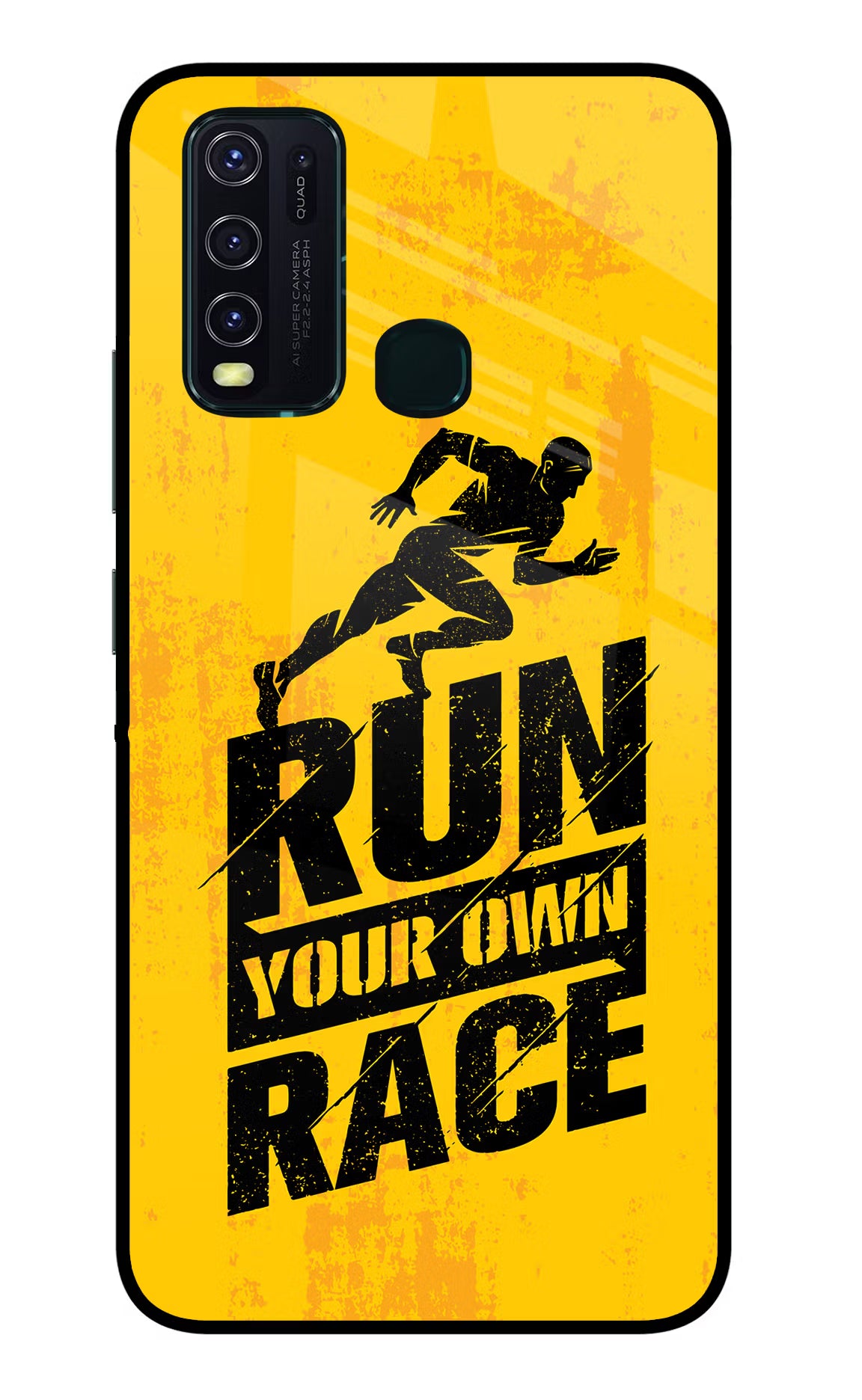 Run Your Own Race Vivo Y30/Y50 Glass Case Back Cover by Casekaro