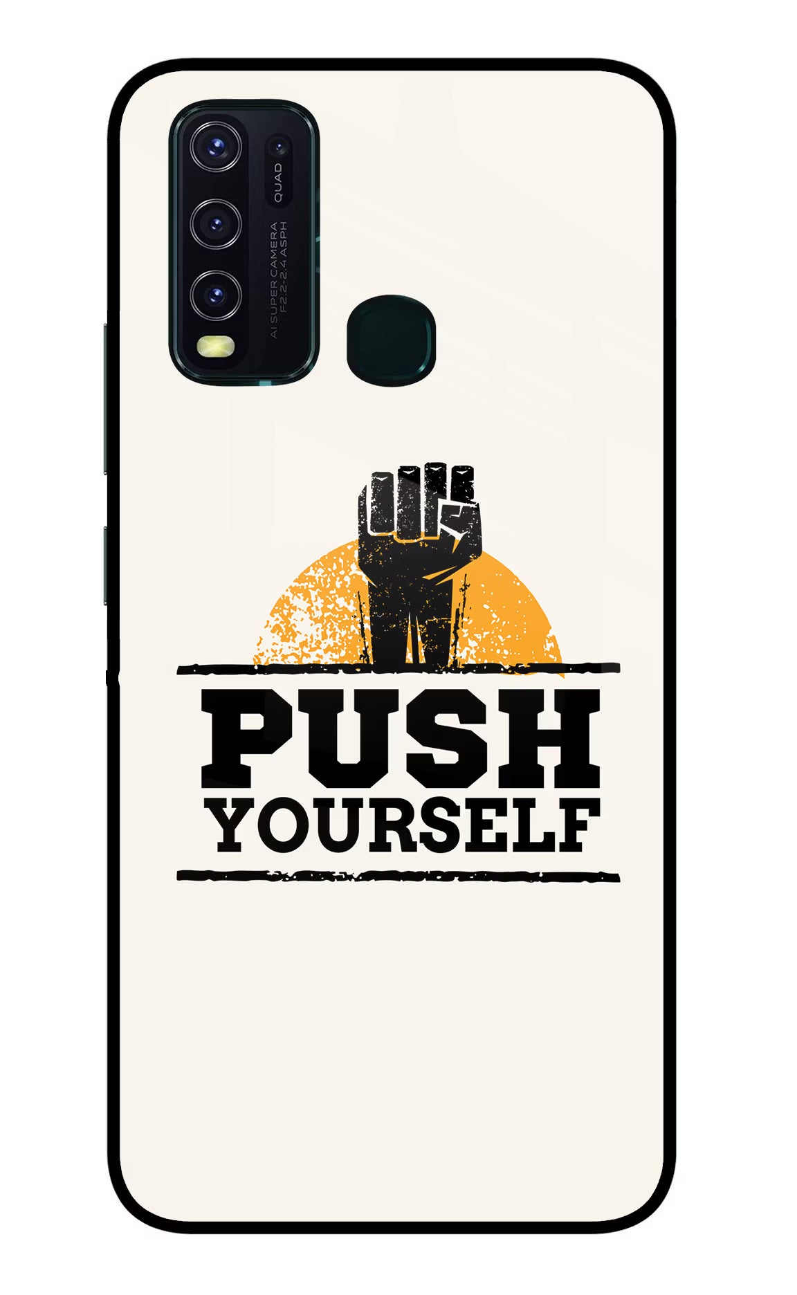 Push Yourself Vivo Y30/Y50 Glass Case Back Cover by Casekaro