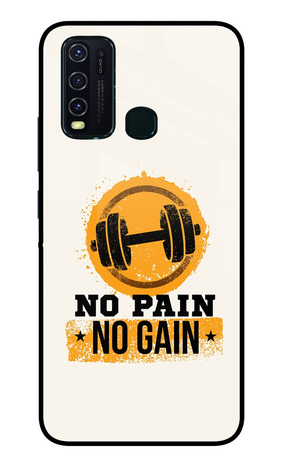 No Pain No Gain Vivo Y30/Y50 Glass Case