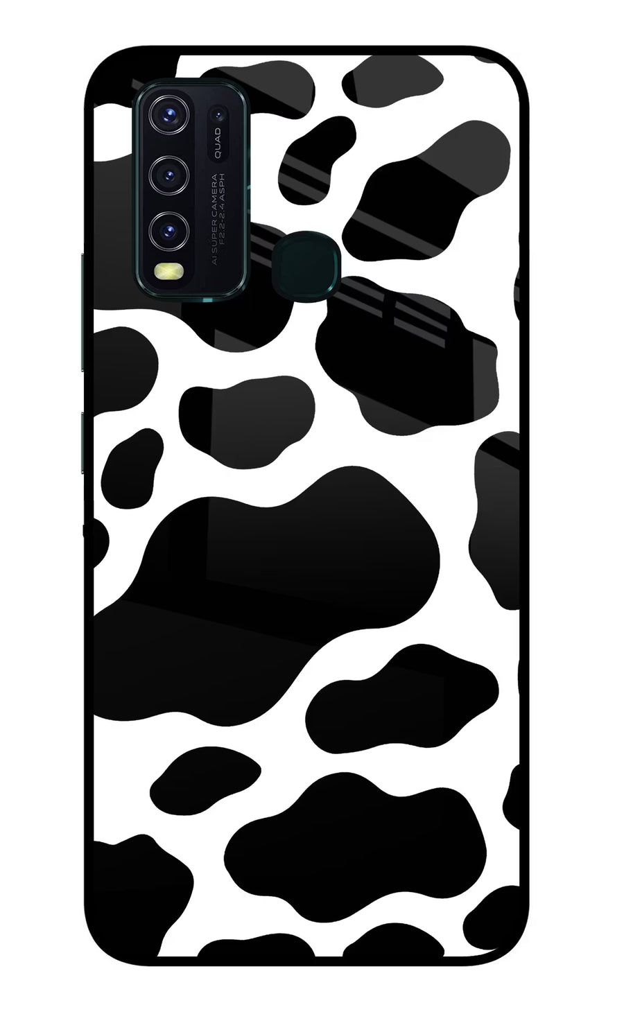 Cow Spots Vivo Y30/Y50 Back Cover, Glass case