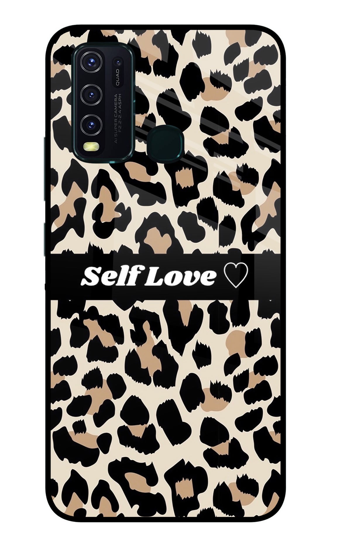 Leopard Print Self Love Vivo Y30/Y50 Glass Case