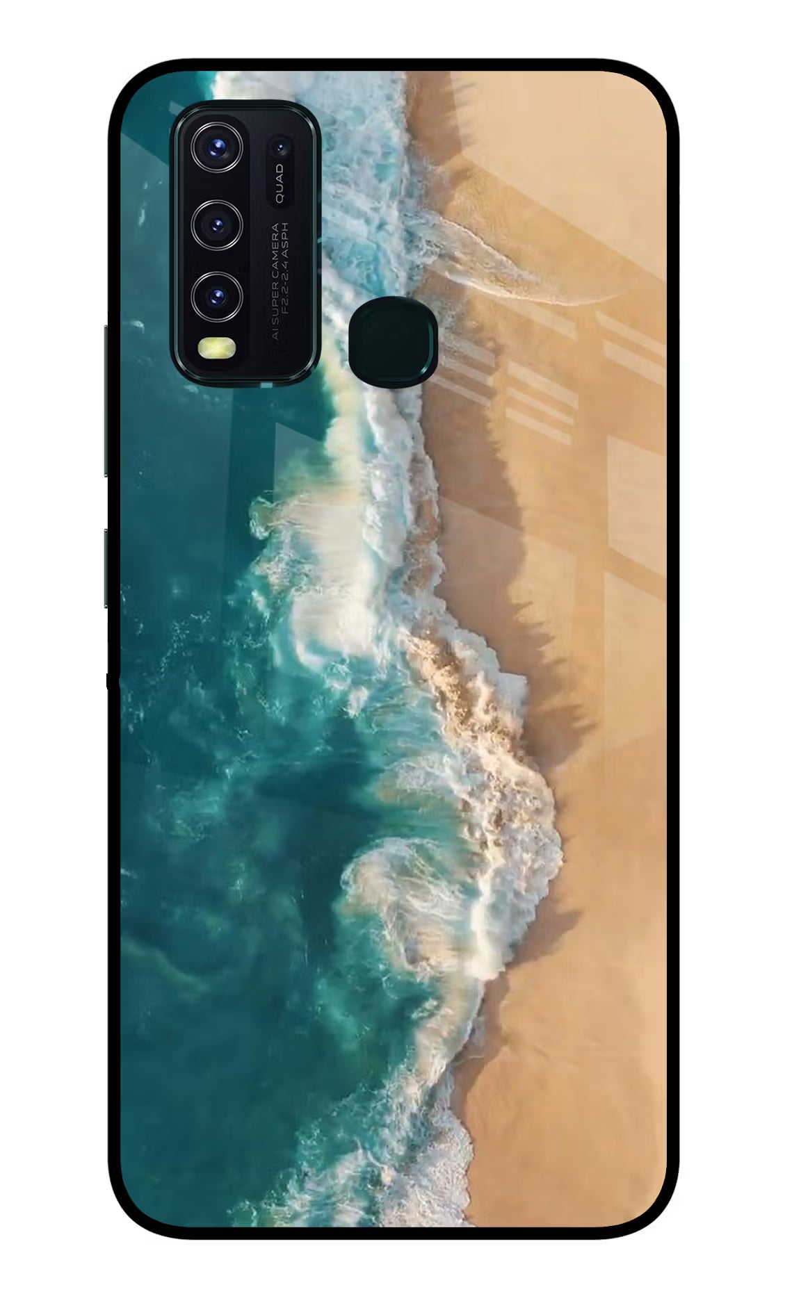 Ocean Beach Vivo Y30/Y50 Glass Case Back Cover by Casekaro