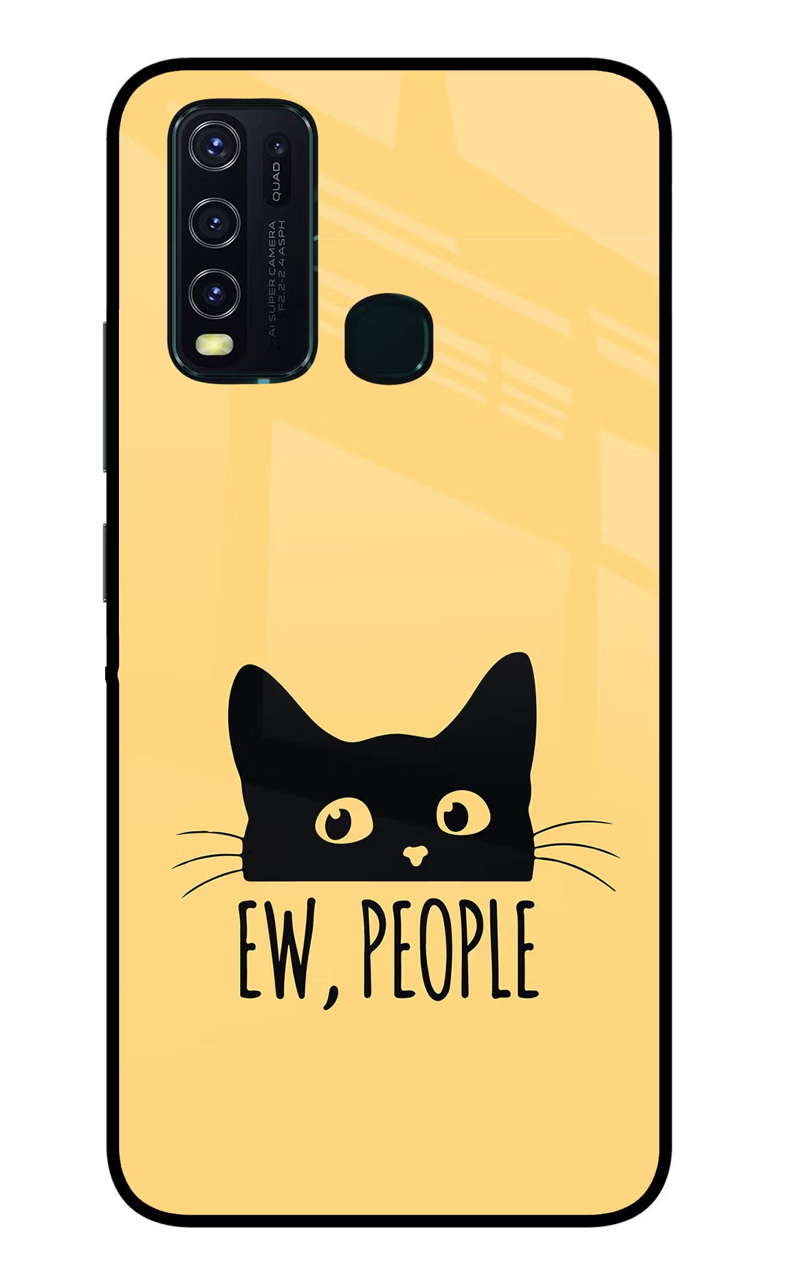 Ew People Catitude Vivo Y30/Y50 Glass Case Back Cover by Casekaro