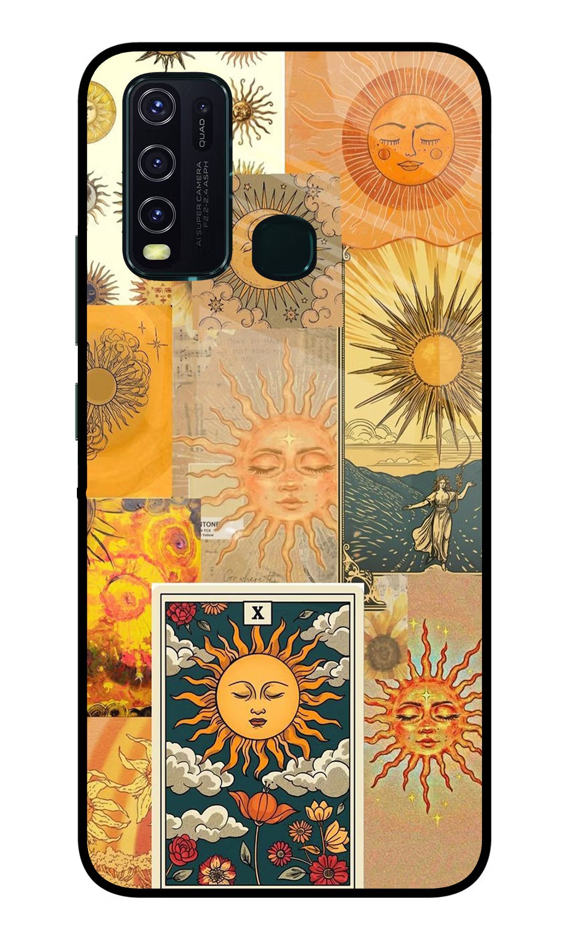 Sun Vivo Y30/Y50 Glass Case Back Cover by Casekaro