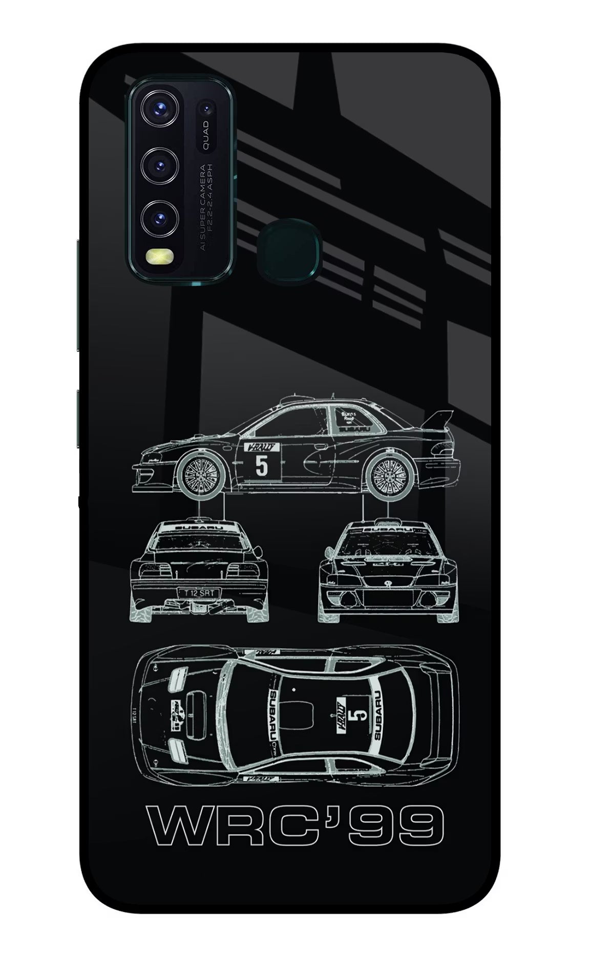 WRC'99 Vivo Y30/Y50 Glass Case Back Cover by Casekaro