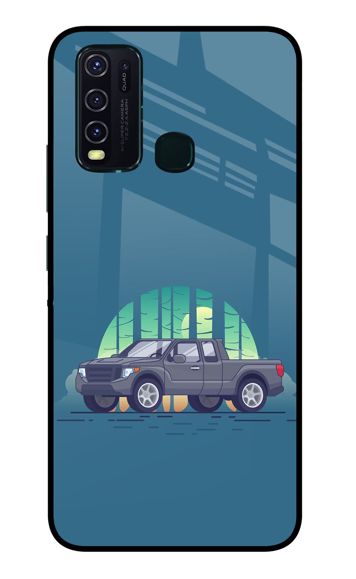 Retro Garage Vibe Vivo Y30/Y50 Glass Case