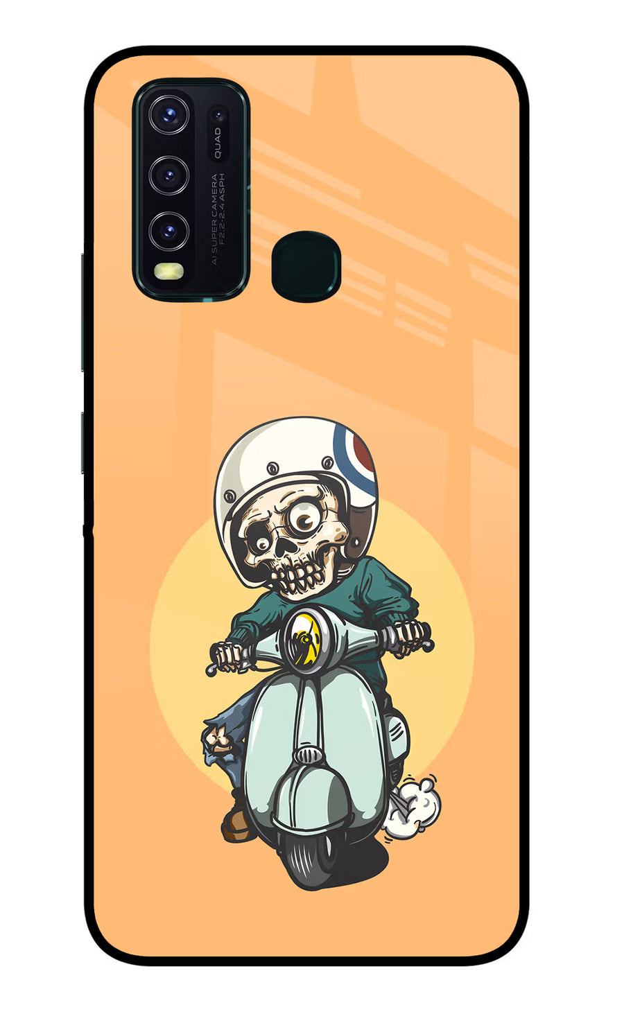 Undead Biker Vivo Y30/Y50 Back Cover, Glass case