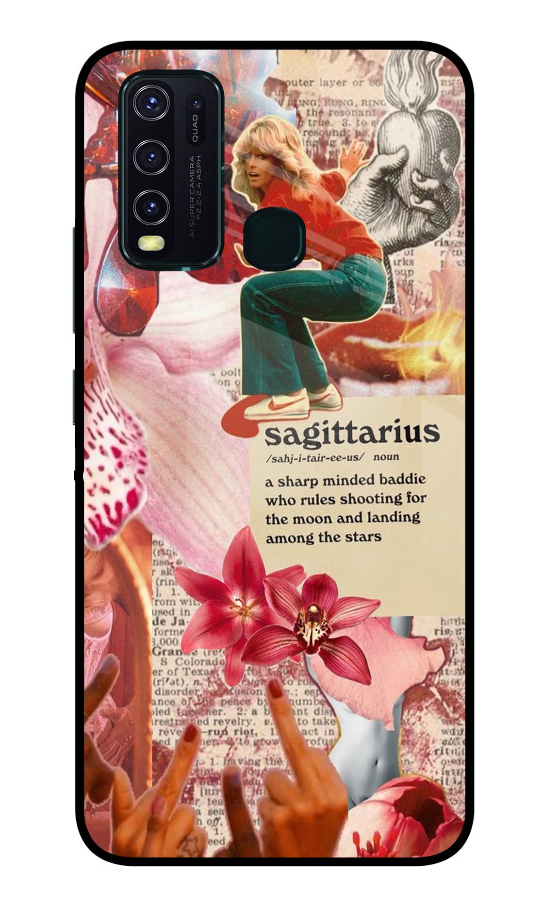 Sagittarius Zodiac Vivo Y30/Y50 Glass Case Back Cover by Casekaro