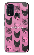 Pink Cats Vivo Y30/Y50 Glass Case