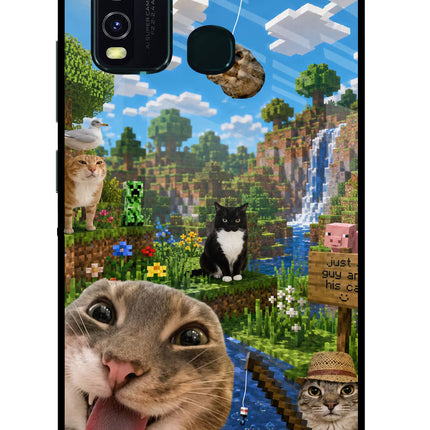 Minecraft Cat Chaos Vivo Y30/Y50 Glass Case