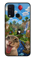 Minecraft Cat Chaos Vivo Y30/Y50 Glass Case