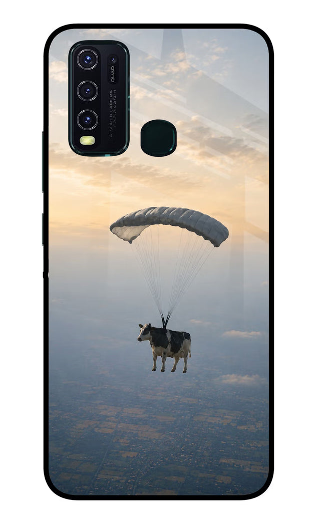 Skydiving Cow Vivo Y30/Y50 Glass Case