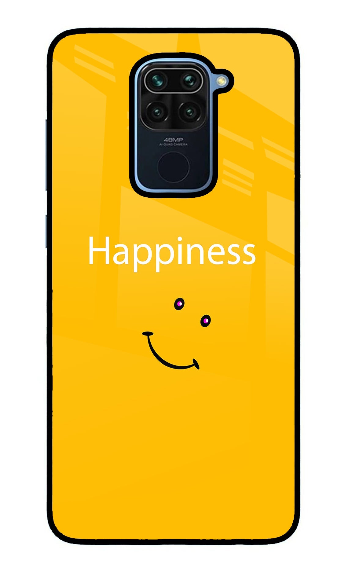 Happiness With Smiley Redmi Note 9 Glass Case